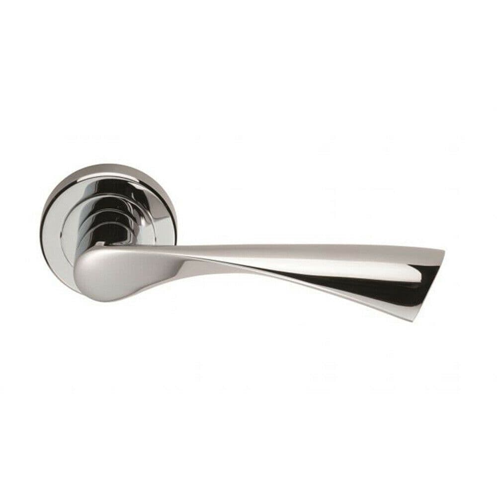 PAIR Angular Twisted Handle on Round Concealed Fix Polished Chrome