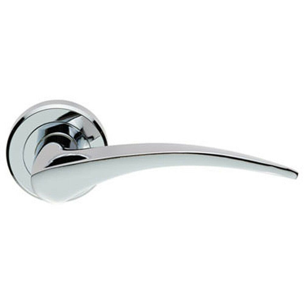 PAIR Arched Tapered Handle on Round Concealed Fix Polished Chrome