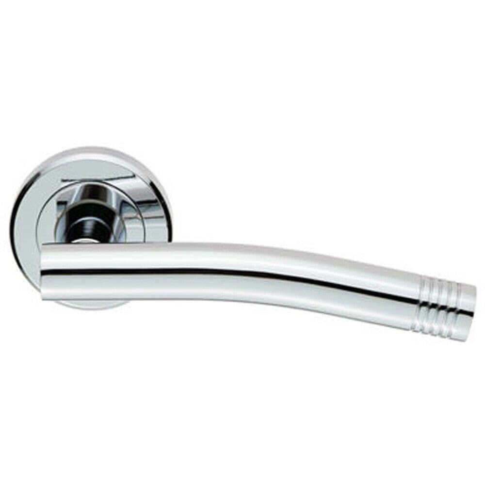 PAIR Round Bar Handle with Arch Concealed Fix Round Rose Polished Chrome