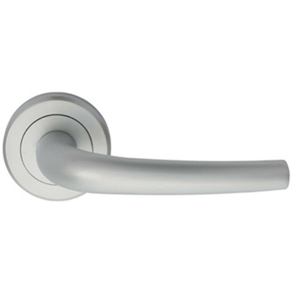 PAIR Curved Rounded Bar Handle Concealed Fix Round Satin Chrome