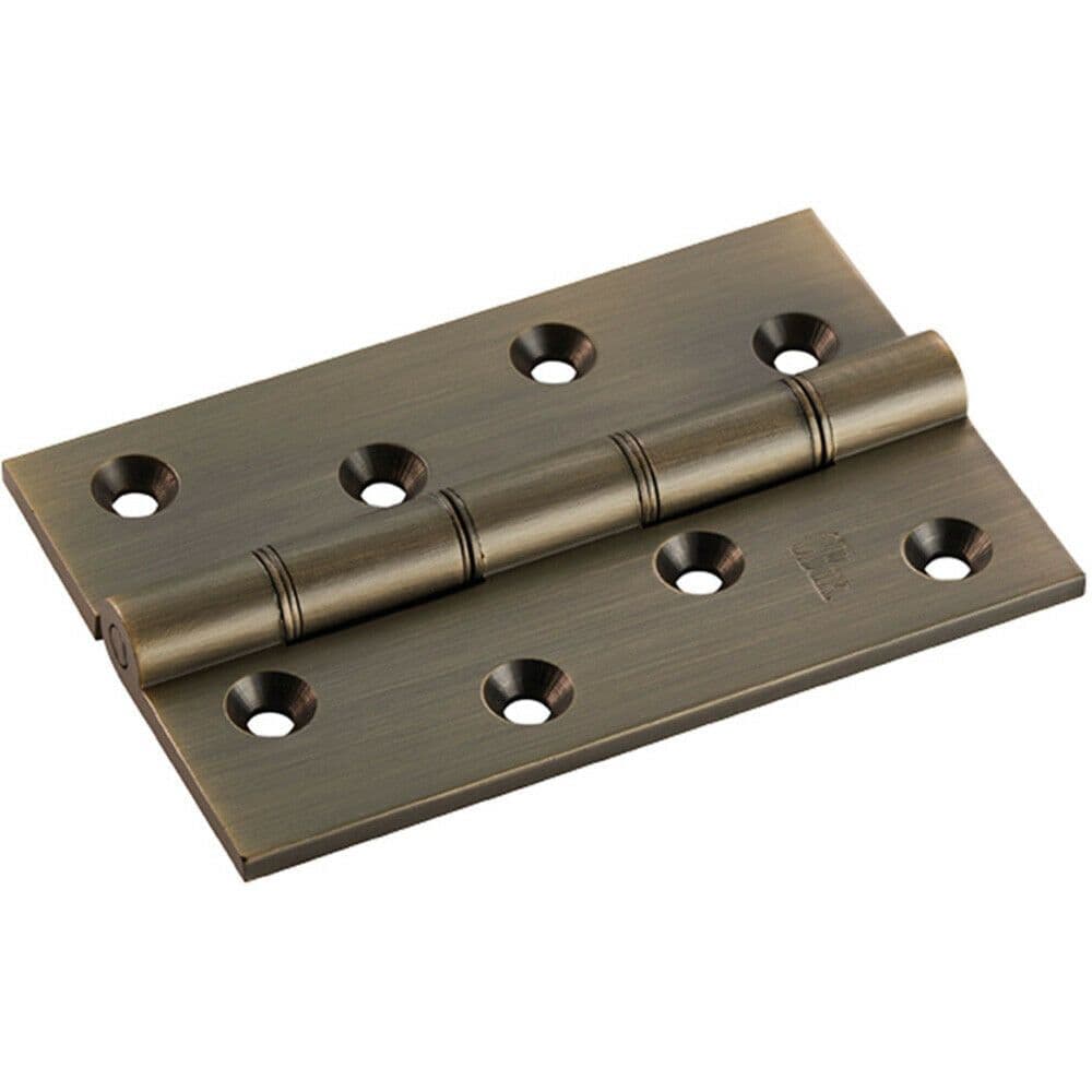 PAIR 102 x 67 x 4mm Brass Washered Butt Hinge Antique Brass Internal Door