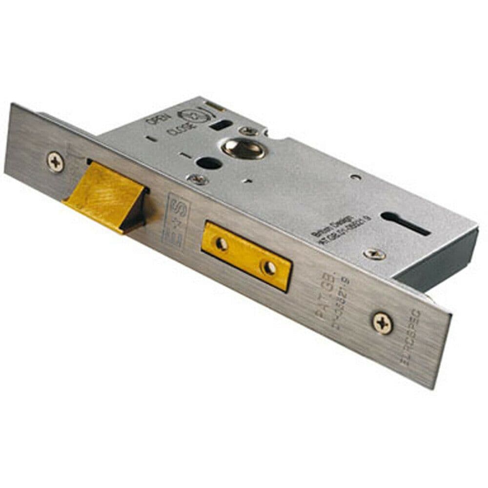 76mm 5 Lever Sashlock Square Forend Satin Stainless Steel Door Latch