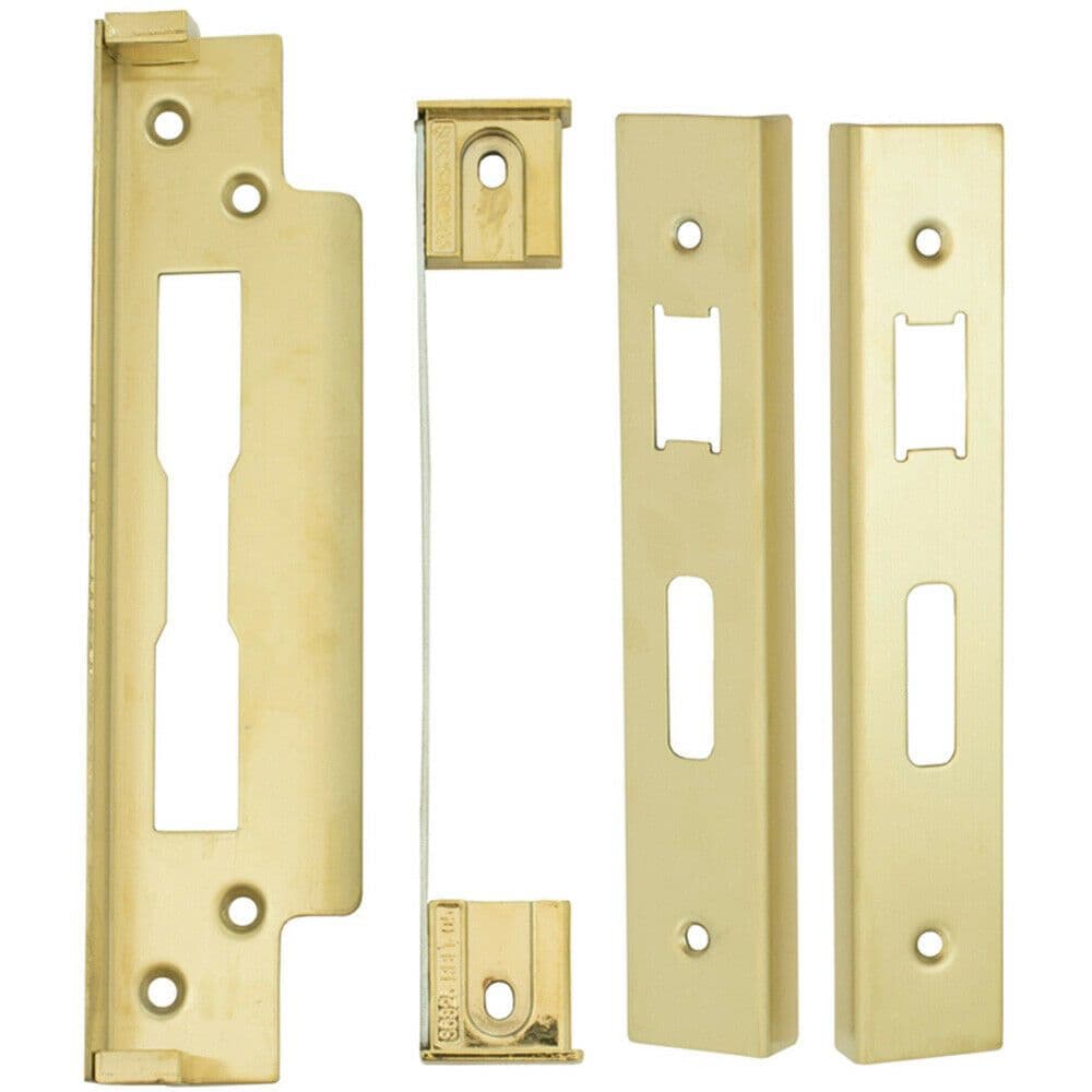 Rebate Kit BS Lever Sash Locks Double Doors 13mm Stainless Brass