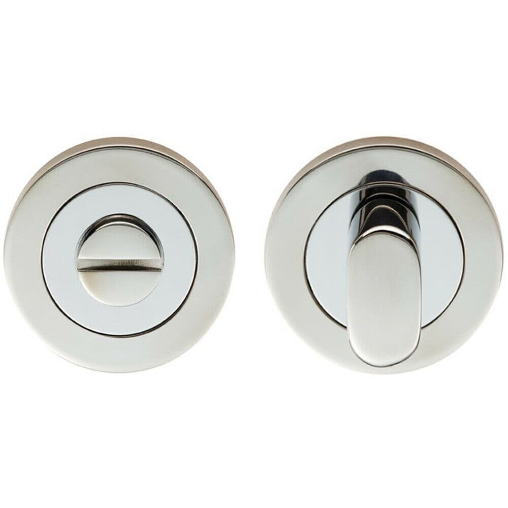 Round Thumbturn Lock and Release With Indicator Bright Stainless Steel