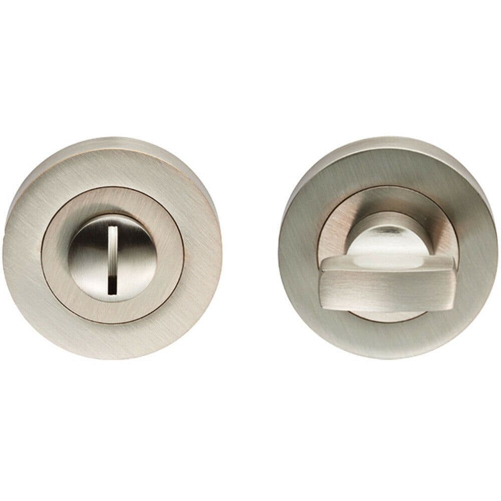 Thumbturn Lock and Release Handle Concealed Fix Round Rose Satin Nickel