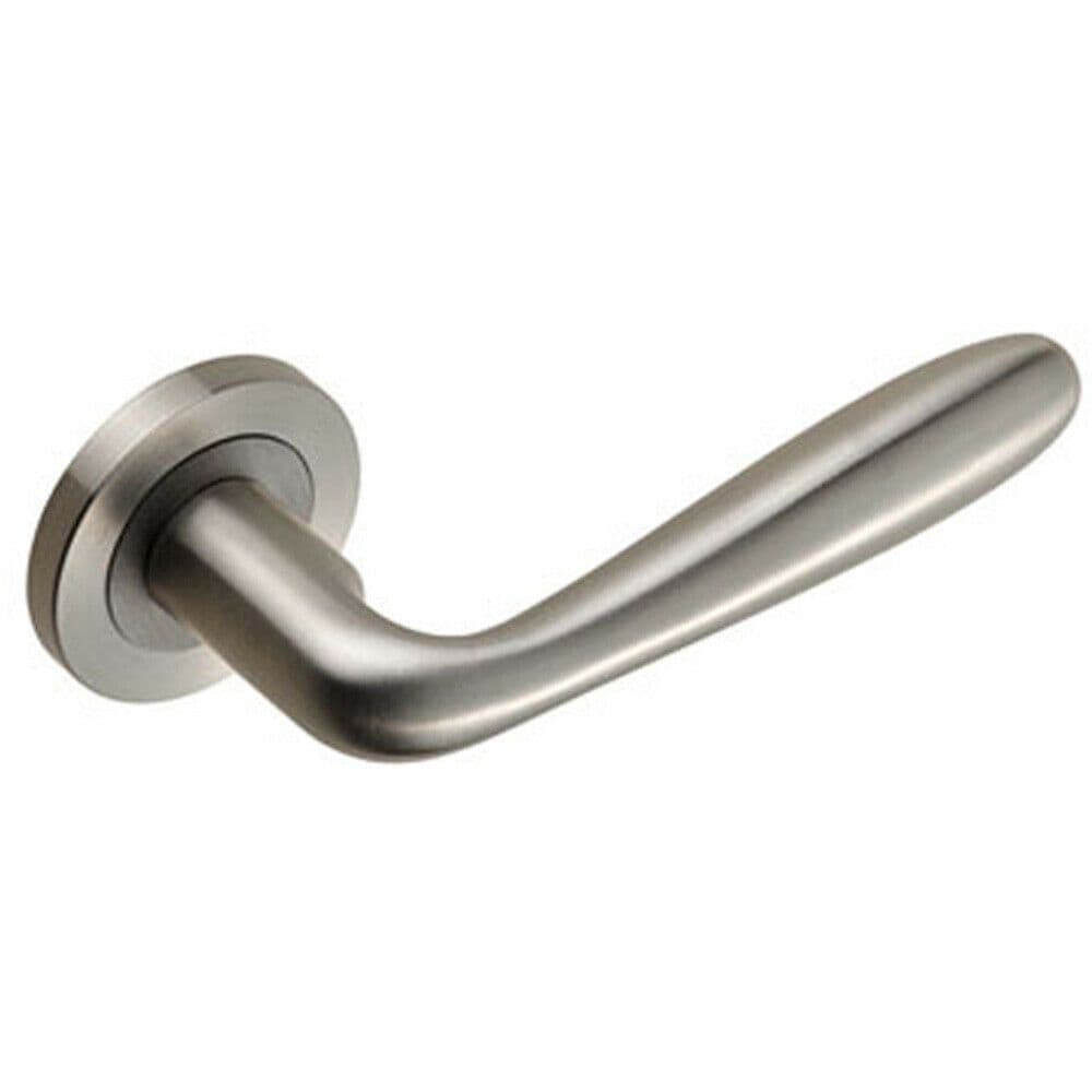 PAIR Smooth Rounded Bar Handle on Round Concealed Fix Satin Steel