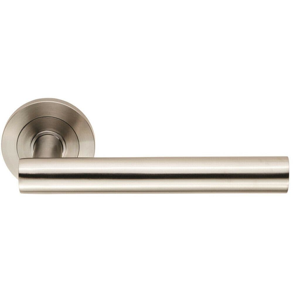 Straight Round Bar Handle on Round Concealed Fix Satin Stainless Steel