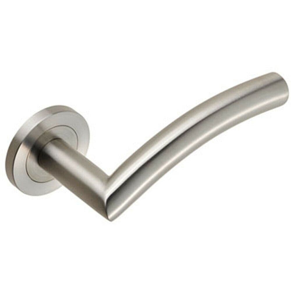Curved Round Bar Handle on Round Concealed Fix Satin Stainless Steel