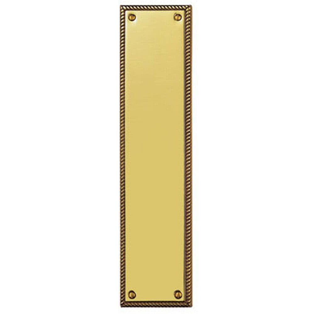 Georgian Door Finger Plate 302 x 74mm Rope Design Border Polished Brass