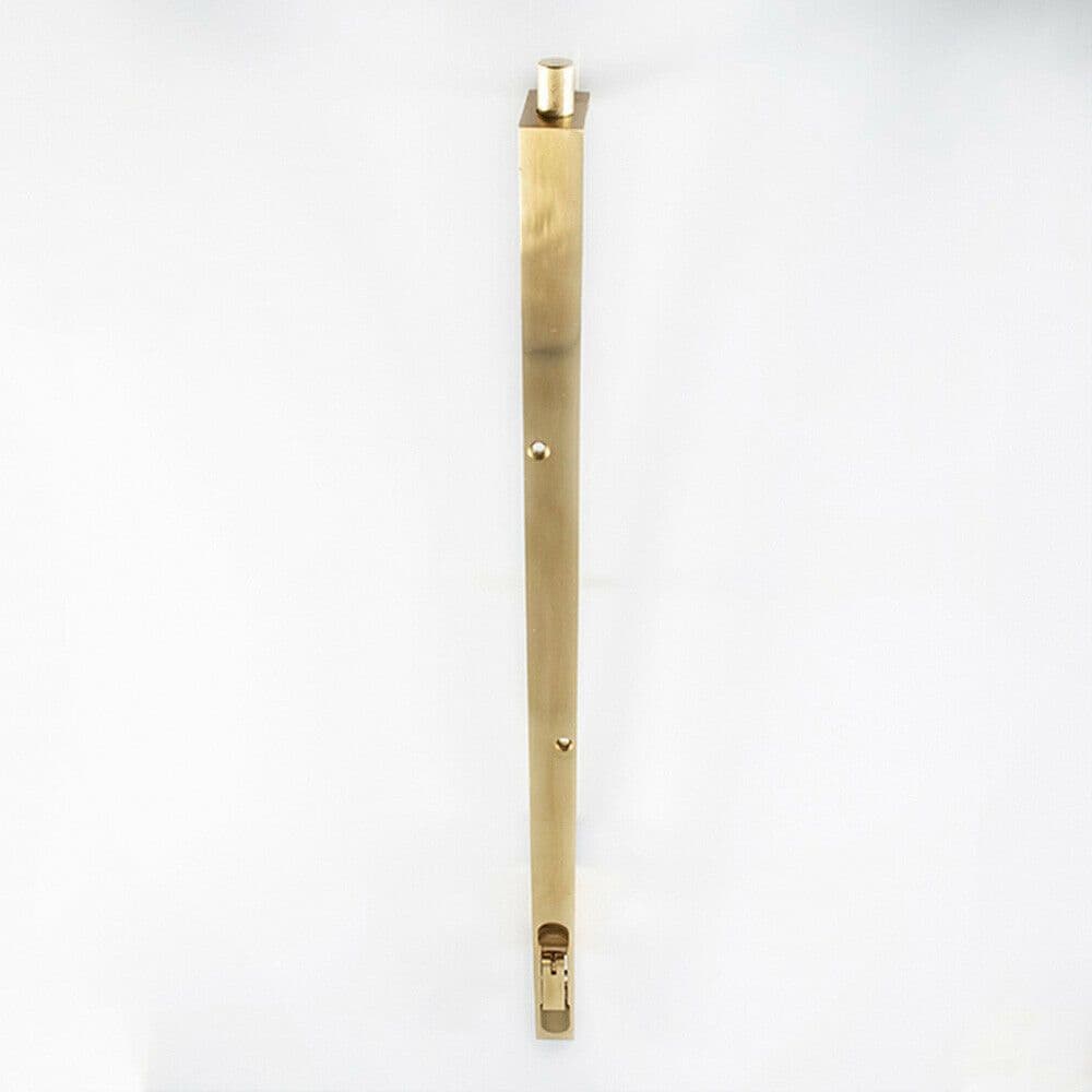 Lever Action Flush Door Bolt Flat Keep Plate 460 x 20mm Polished Brass