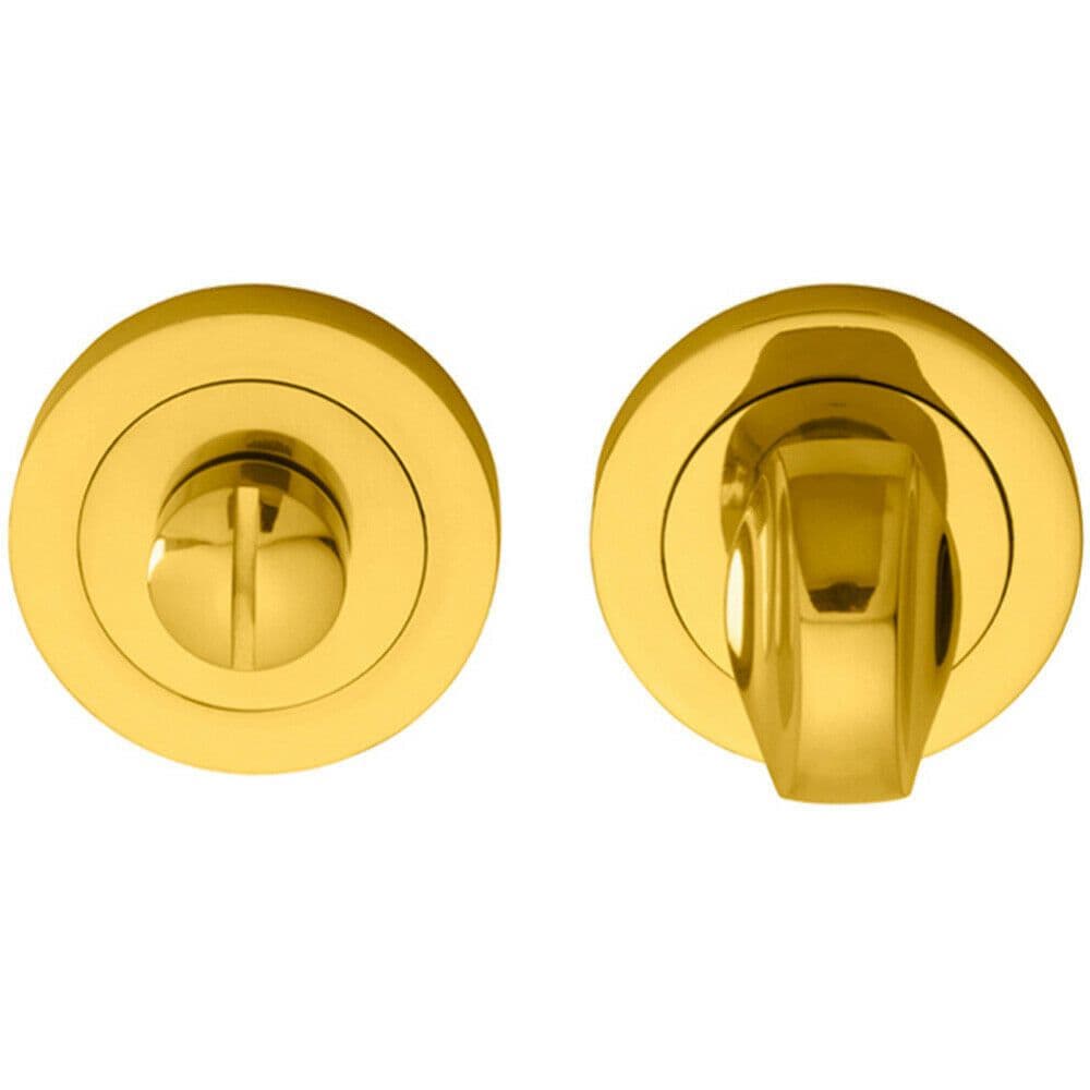 Thumbturn Lock Release Handle Concealed Fix 50mm Dia Polished Brass