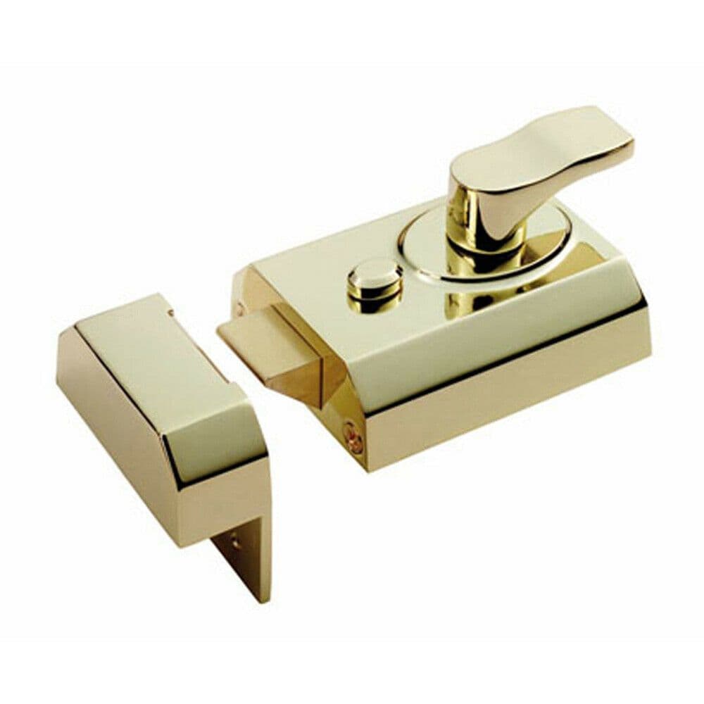 Contract Rim Cylinder Nightlatch 60mm Electro Brassed Door Security Lock