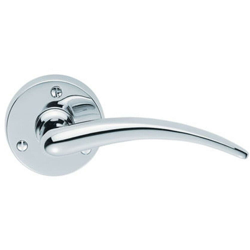 PAIR Slim Arched Tapered Lever on 58mm Round Polished Chrome Door Handle
