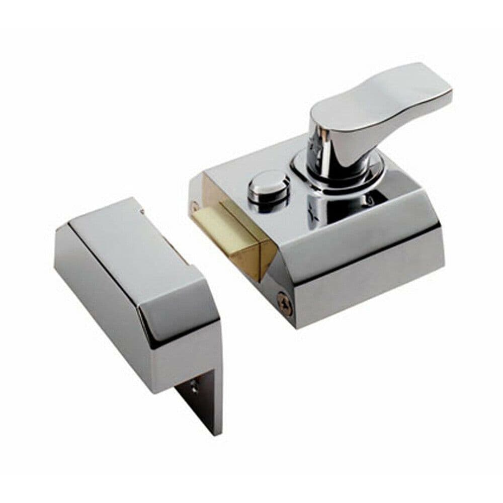 Contract Rim Cylinder Nightlatch 40mm Polished Chrome Door Security Lock