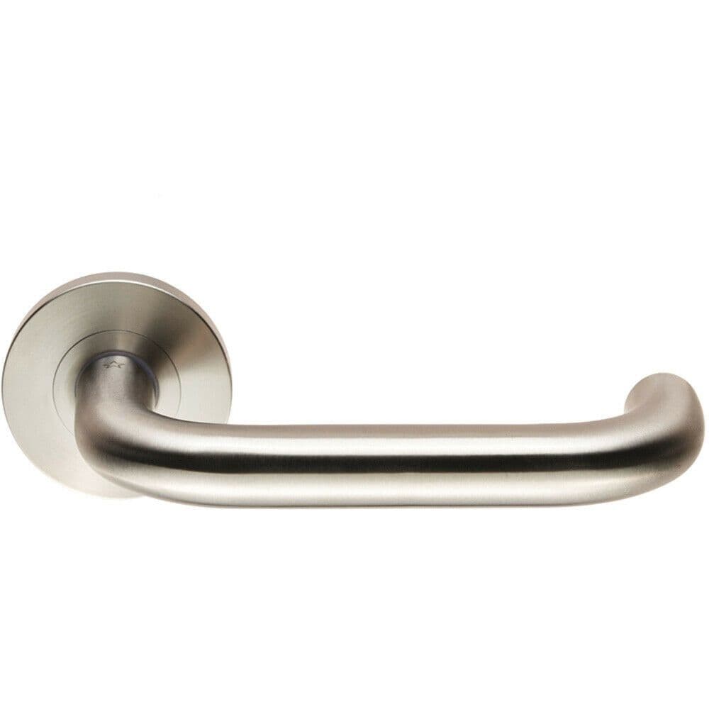 PAIR Round Bar Safety Handle on Round Concealed Fix Satin Steel