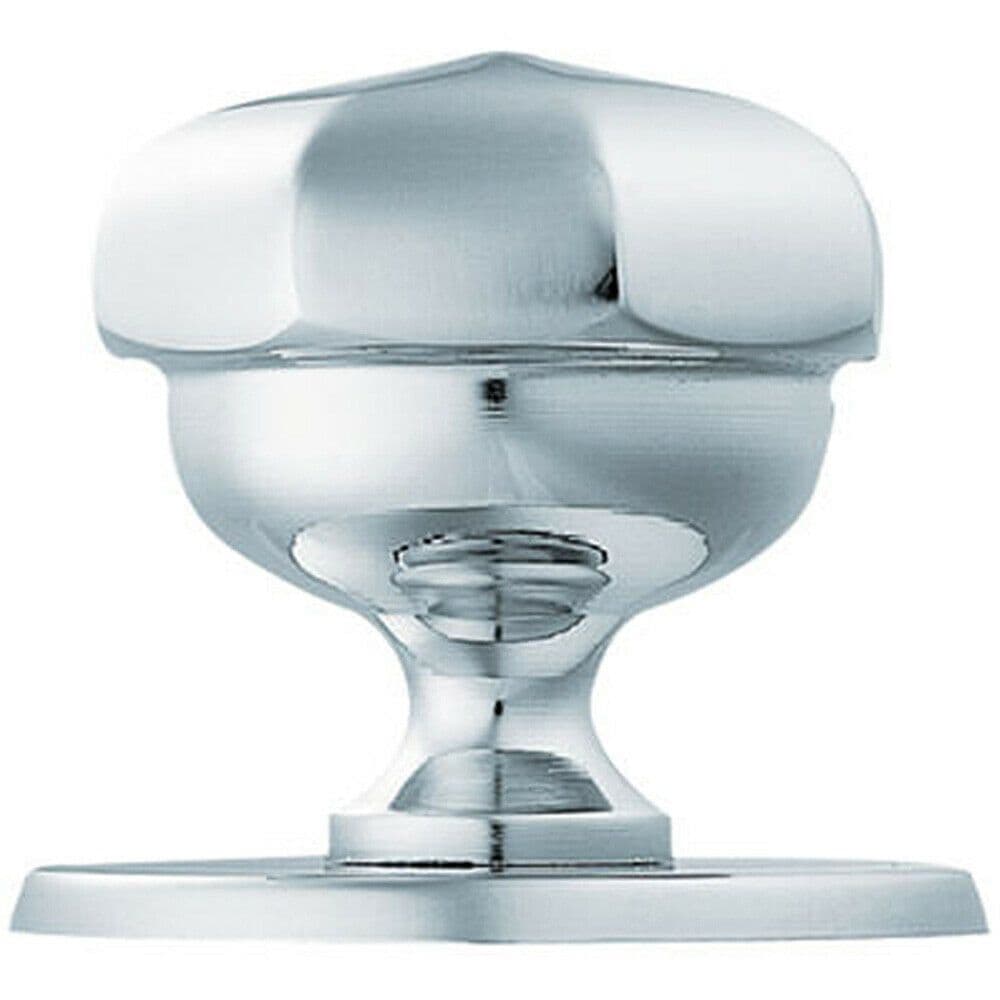 79mm OCTAGONAL Centre Door Knob Victorian Polished Chrome Outdoor Handle