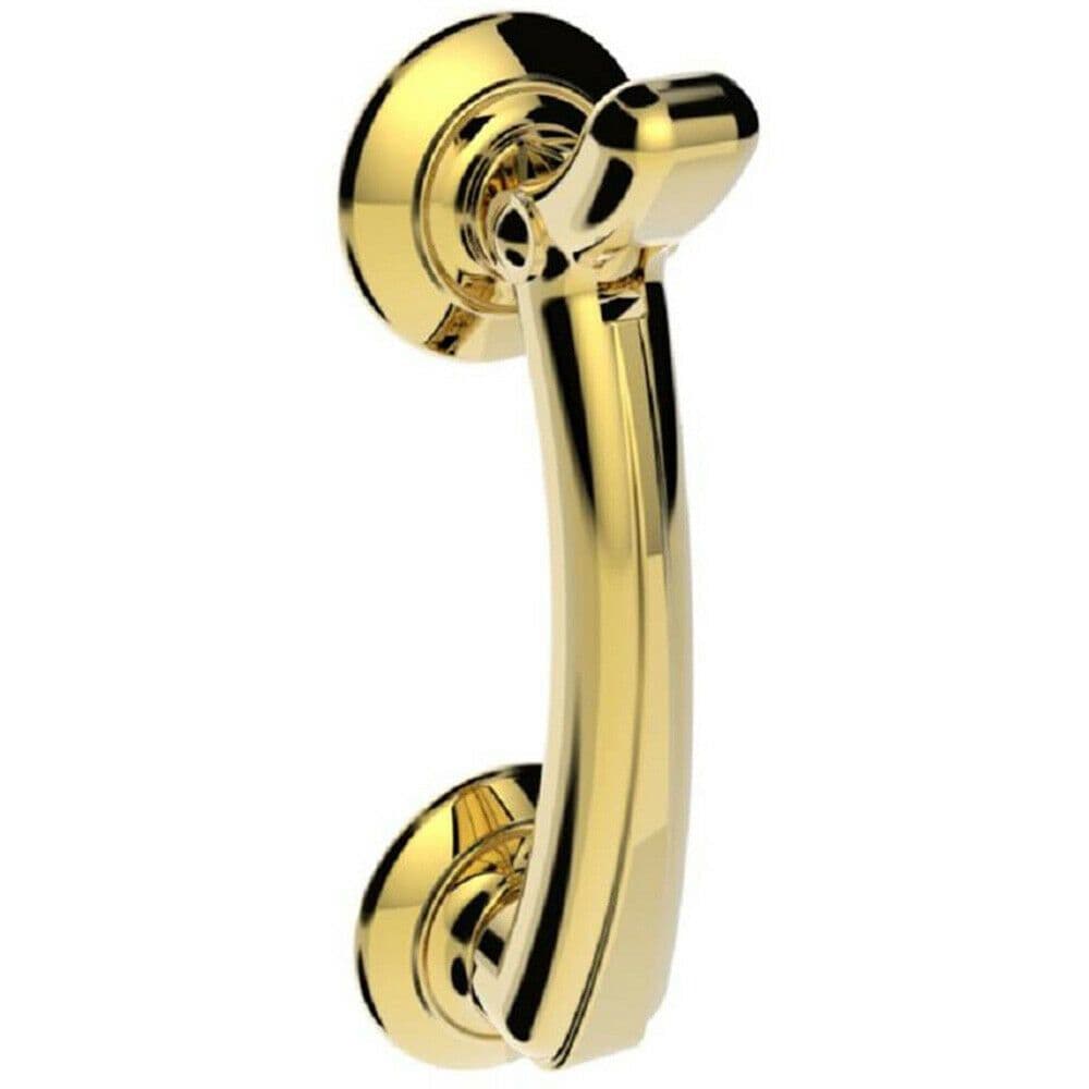 Victorian Bow Door Knocker on 95mm Fixing Centres Polished Brass