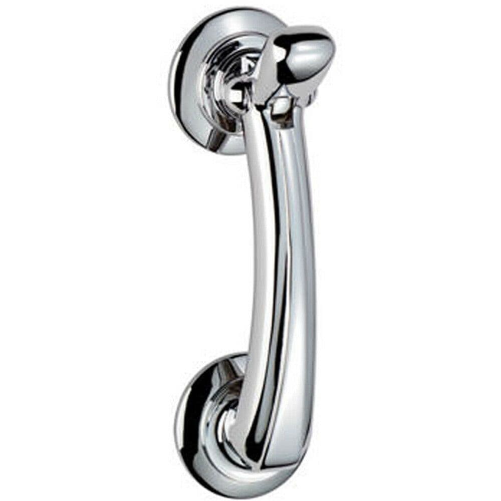 Victorian Bow Door Knocker on 95mm Fixing Centres Polished Chrome