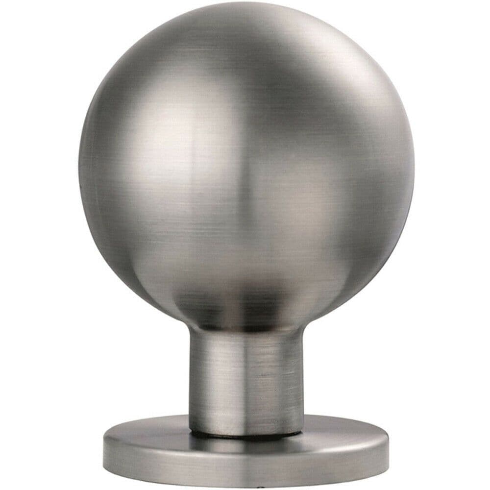 PAIR Ball Mortice Door Knob 55mm Diameter Satin Stainless Steel