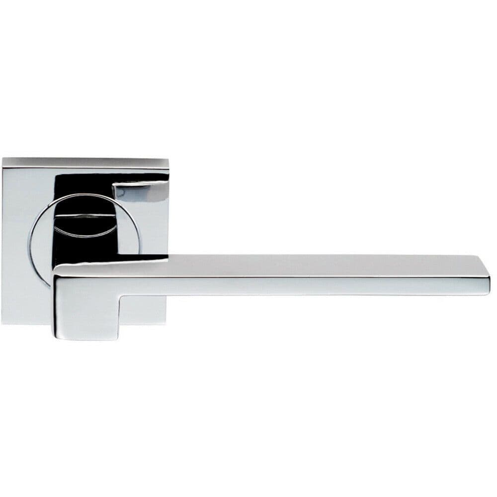 PAIR Flat Squared Bar Handle on Square Concealed Fix Polished Chrome