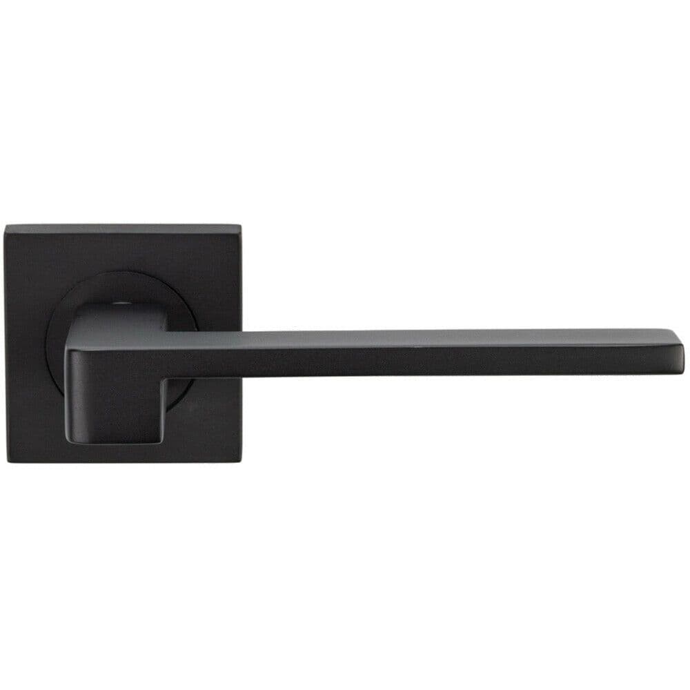 PAIR Flat Squared Bar Handle on Square Rose Concealed Fix Matt