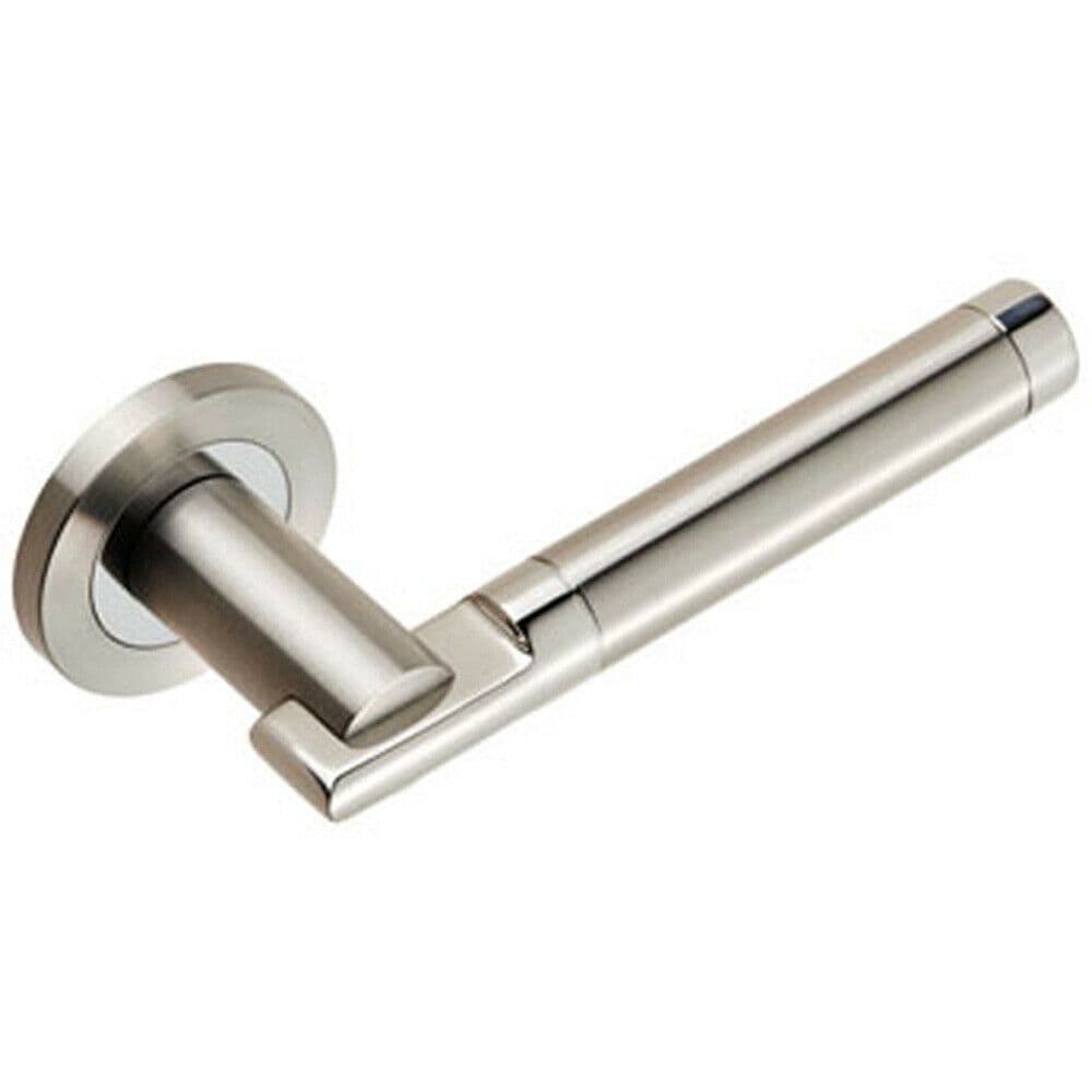 PAIR Round Bar Handle on 52mm Round Concealed Fix Polished Satin Steel