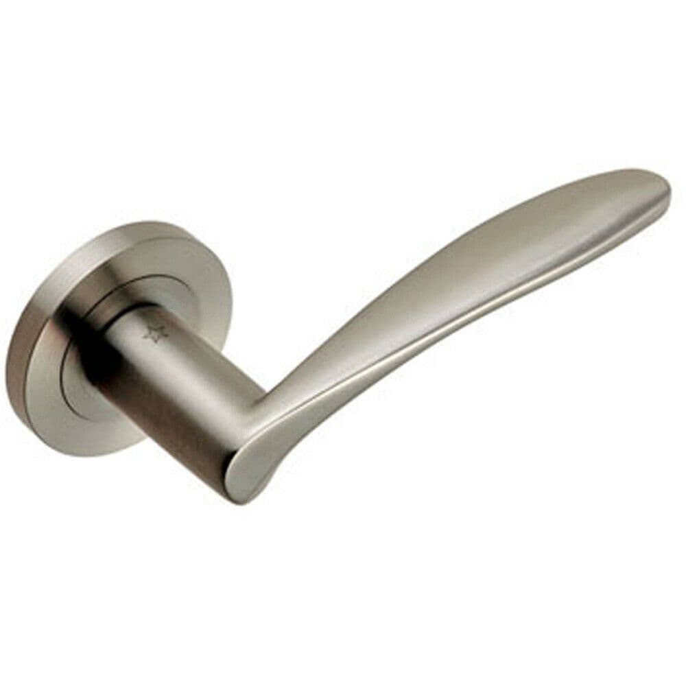 PAIR Angular Design Curved Handle Concealed Fix Round Satin Steel