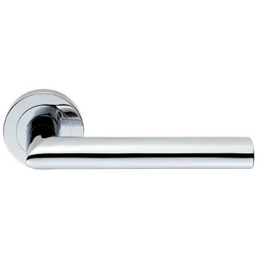 PAIR Straight Mitred Bar Handle on Round Concealed Fix Polished Chrome