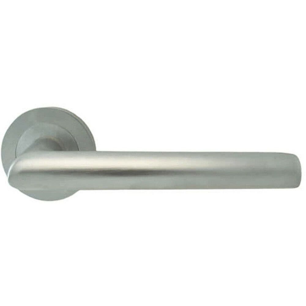 PAIR Straight Mitred Bar Handle on Round Concealed Fix Satin Chrome