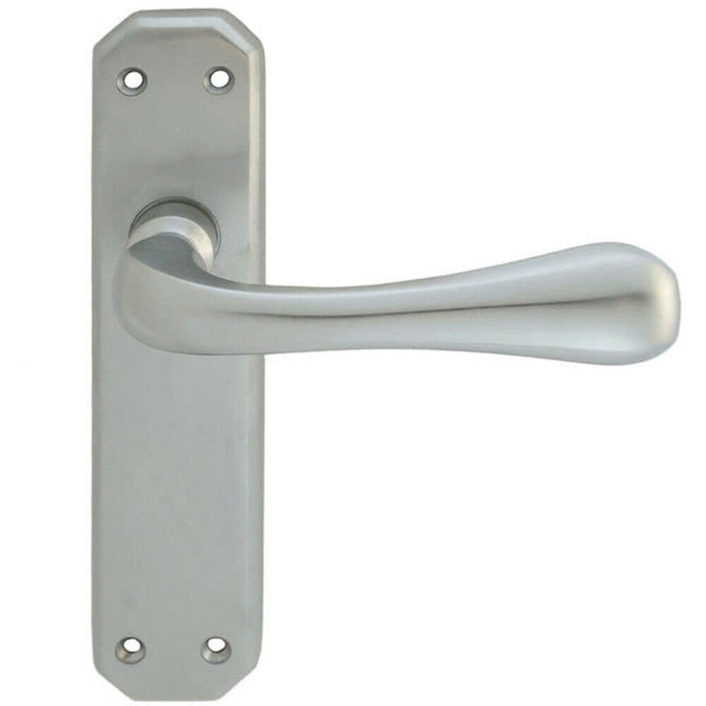 PAIR Heavy Duty Handle on Angular Latch Backplate 180 x 40mm Satin Chrome