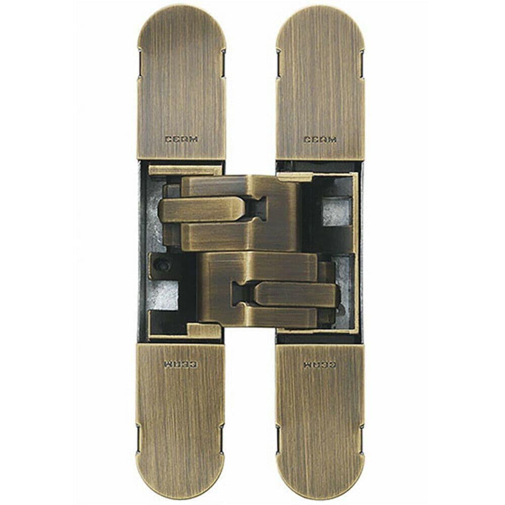 130 x 30mm Concealed Heavy Duty Hinge Fits Unrebated Doors Antique
