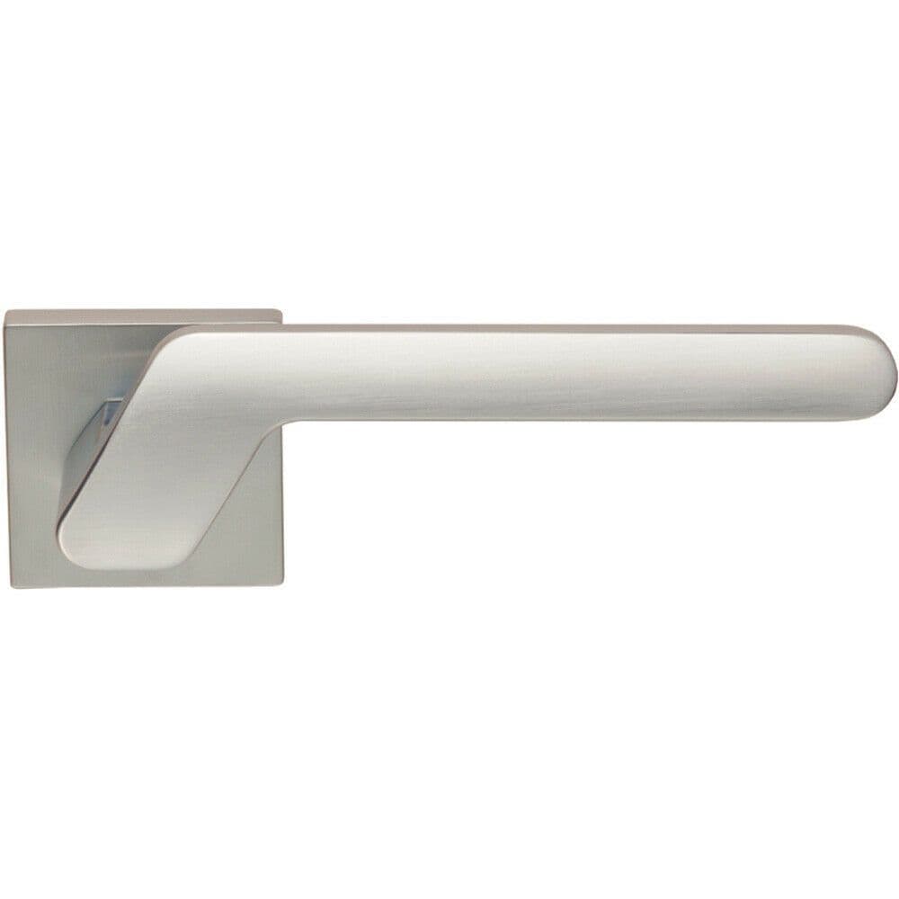 PAIR Modern Angled Handle on Square Concealed Fix Satin Chrome