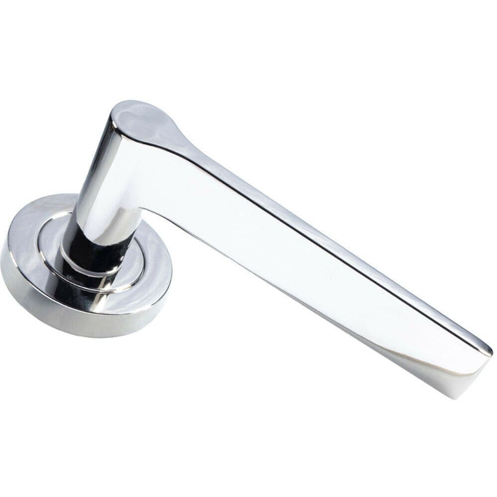 PAIR Straight Rounded Handle on Round Concealed Fix Polished Nickel