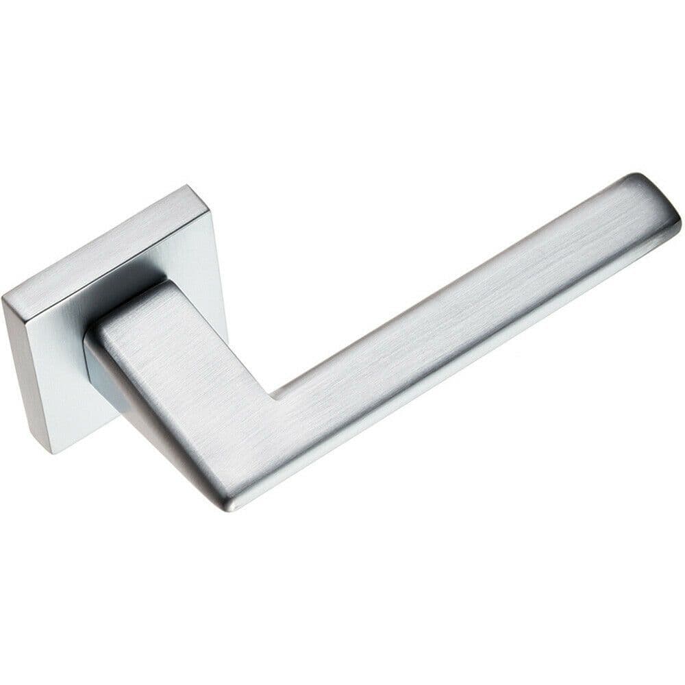 PAIR Modern Flat Bar Handle on Square Concealed Fix Satin Chrome