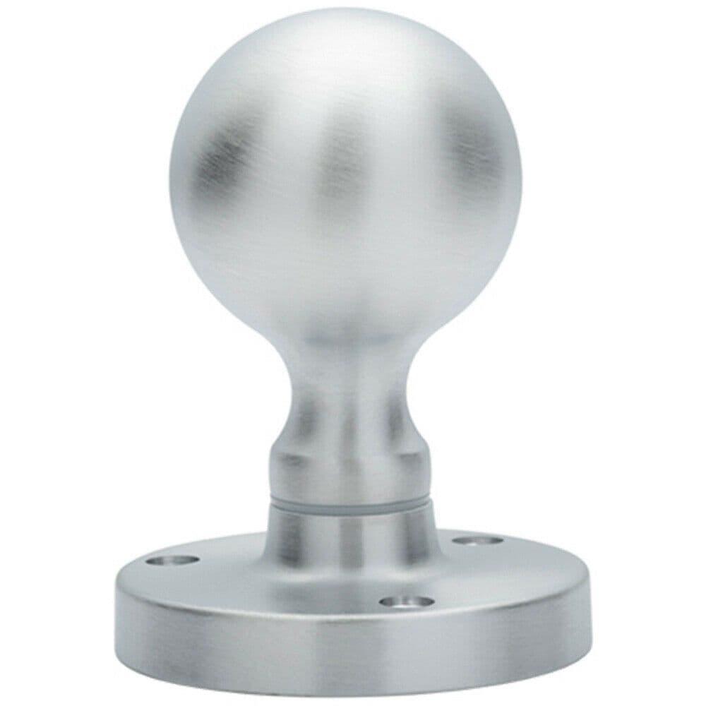 PAIR Solid Ball Mortice Door Knob 45mm Diameter Satin Chrome Door Handle