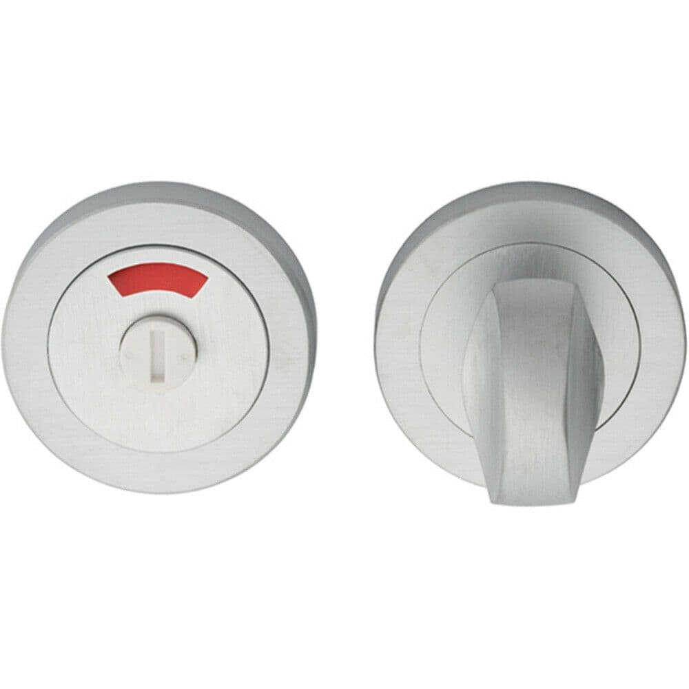 Thumbturn Lock Release Handle Indicator 50mm Dia Satin Chrome