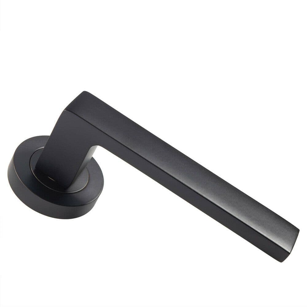 PAIR Straight Square Handle on Round Rose Concealed Fix Matt Finish
