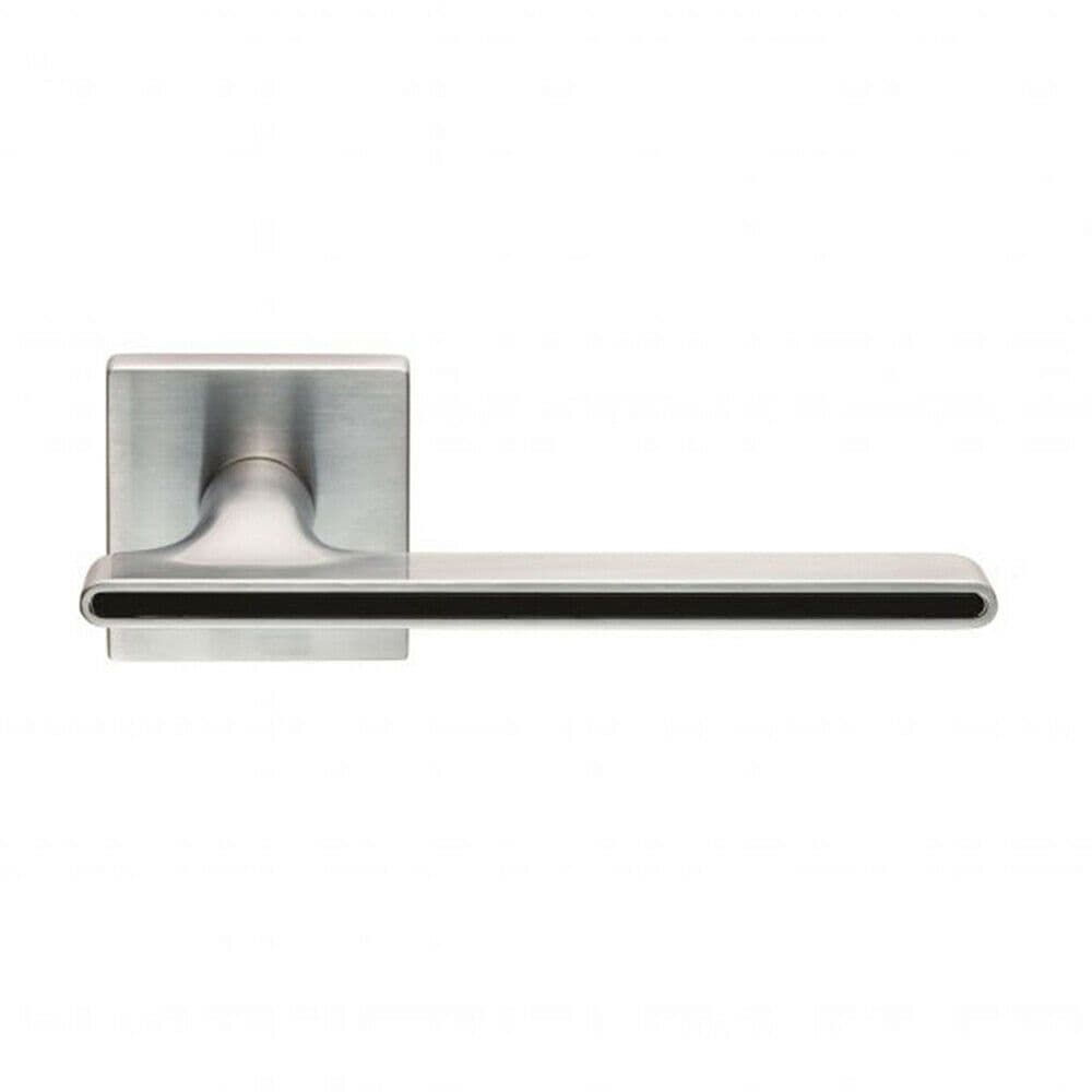 PAIR Slim T Bar Style Lever on Square Rose Concealed Fix Satin Chrome & Black