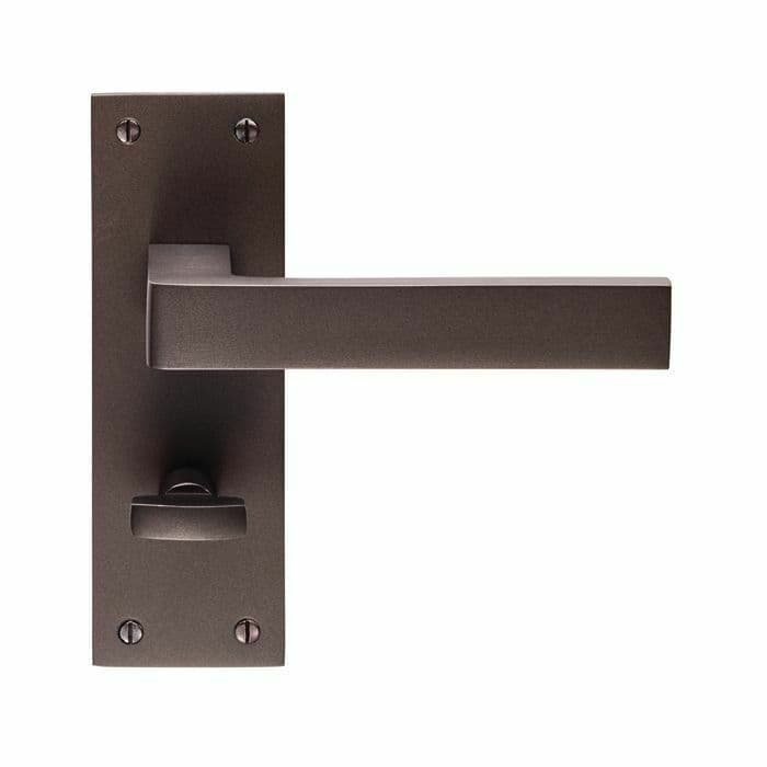 PAIR Straight Square Handle on Bathroom Backplate 150 x 50mm Matt
