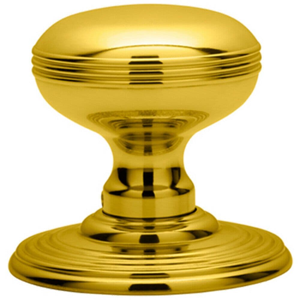 PAIR Textured Mortice Door Knob 70mm Diameter Concealed Rose Brass