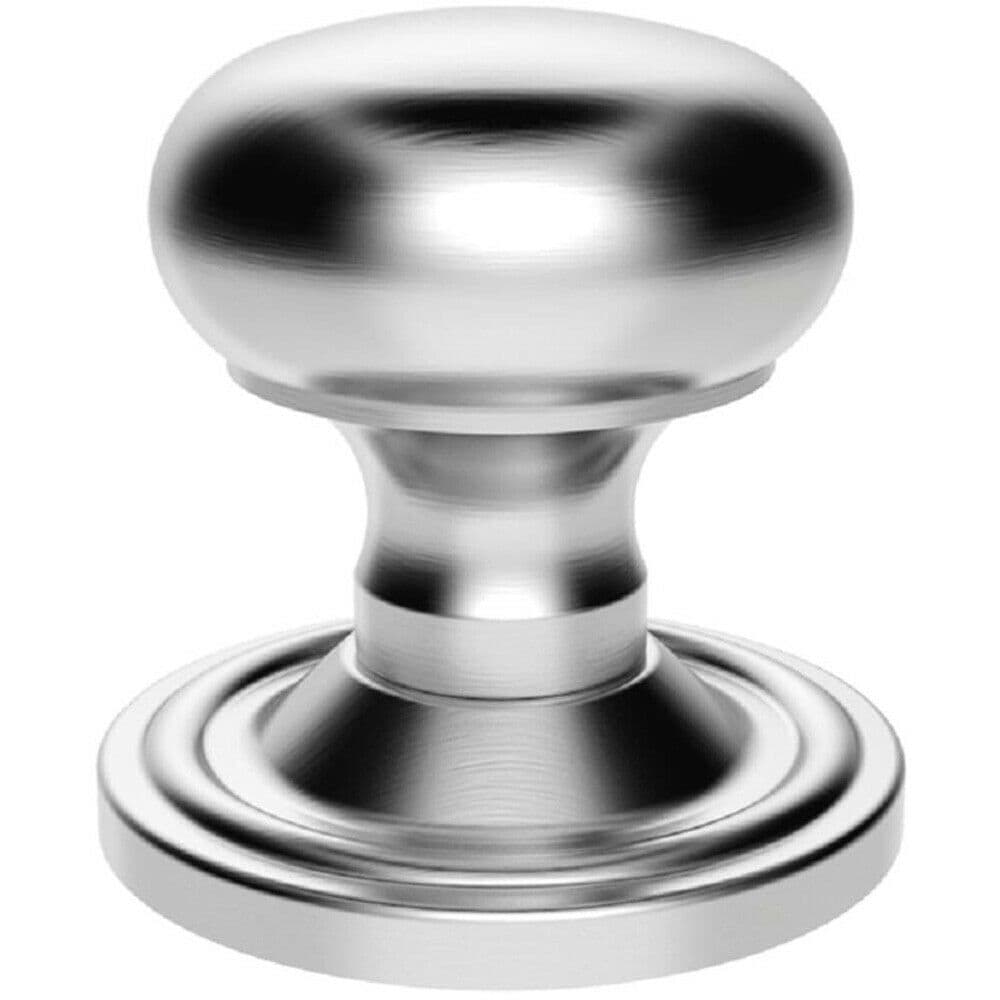 PAIR Mushroom Mortice Door Knob 59mm Dia Concealed Rose Satin Chrome