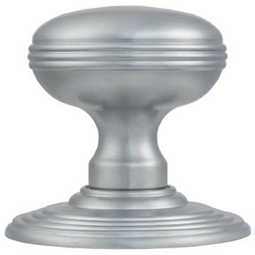 PAIR Textured Mortice Door Knob 70mm Diameter Concealed Rose Satin Chrome