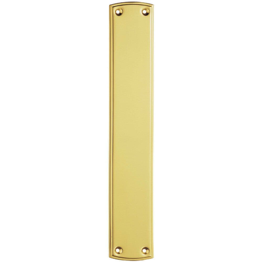 Large Ornate Door Finger Plate with Stepped Border 382 x 65mm Polished Brass