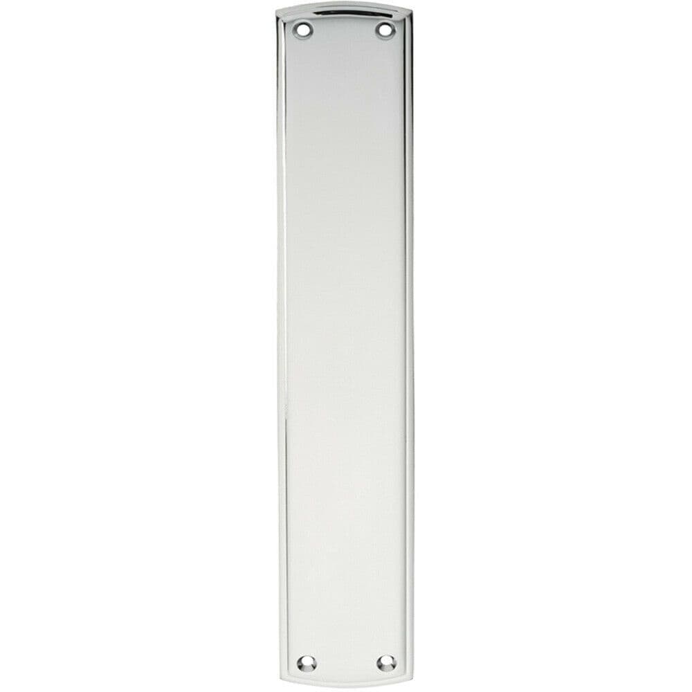 Large Ornate Door Finger Plate Stepped Border 382 x 65mm Polished Chrome