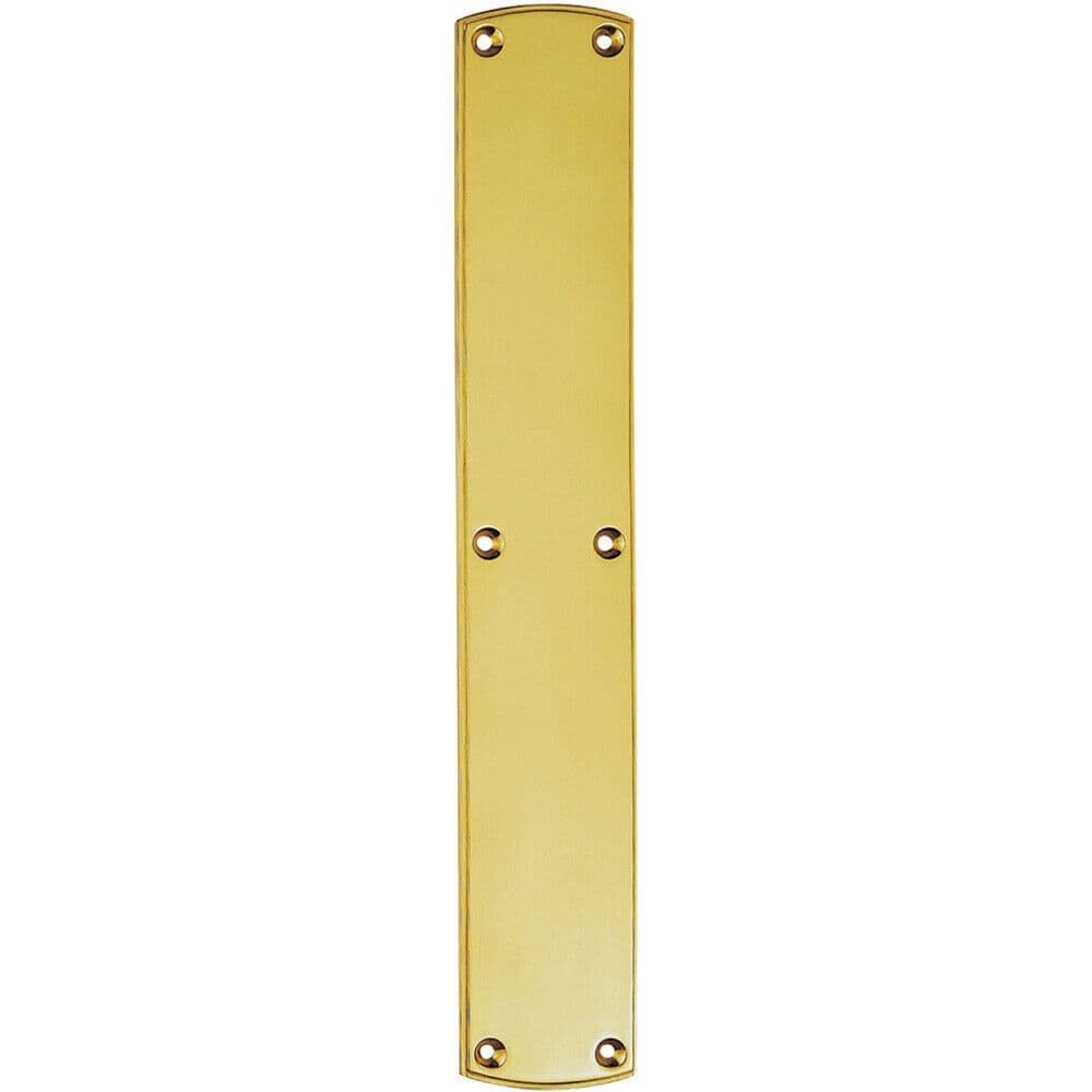 Large Traditional Door Finger Plate 457 x 75mm Polished Brass Push Plate