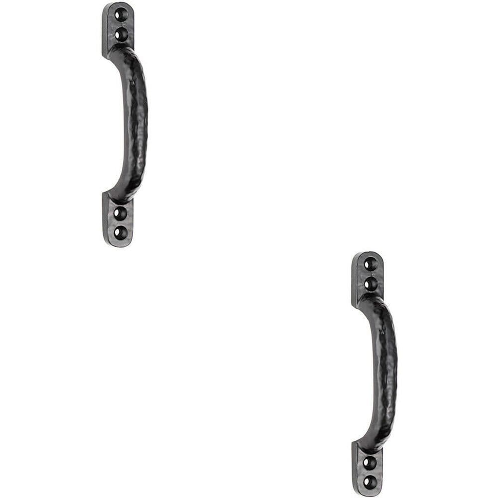 2x Forged Iron Hotbed Pull Handle 132 x 16mm Antique Door Handle