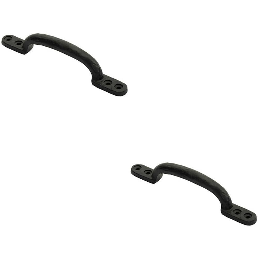 2x Forged Iron Hotbed Pull Handle 152 x 18mm Antique Door Handle