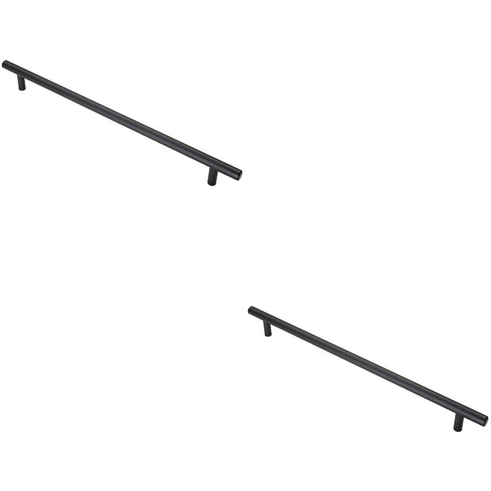 2x T Bar Cupboard Pull Handle 348 x 12mm 288mm Fixing Centres Matt