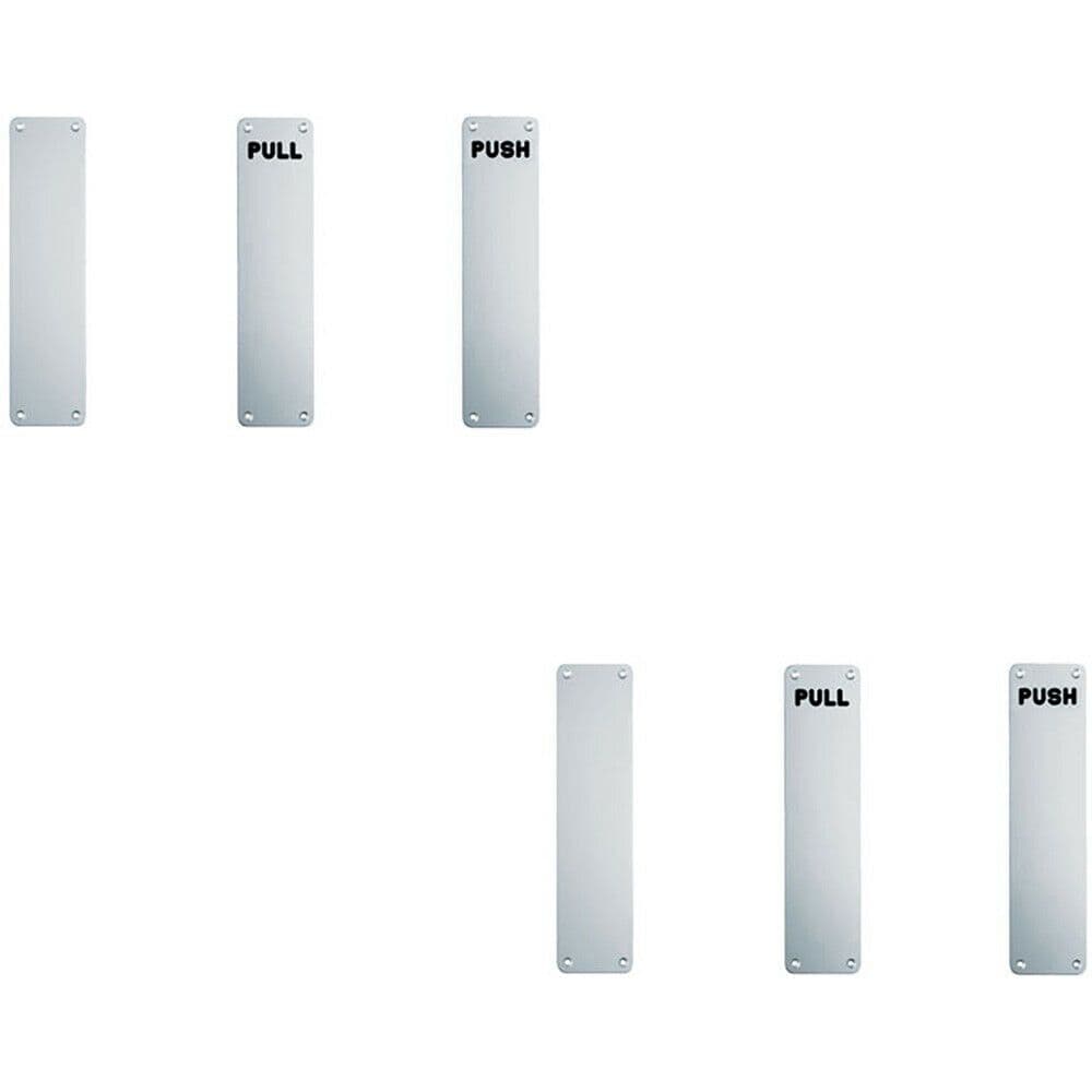 2x Plain Door Finger Plate 300 x 75mm Satin Anodised Aluminium Push Plate