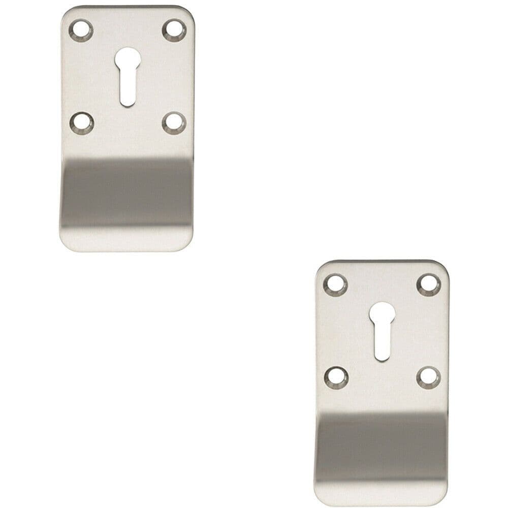 2x Standard Lock Cylinder Pull Handle 78.5 x 43mm Bright Stainless Steel